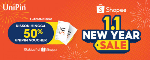 Promo New Year Sale UniPin Voucher Diskon hingga 50% di Shopee